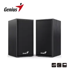 GENIUS - Parlantes Stereo Speakers USB-WOODEN 35MM SP-HF180 Negro