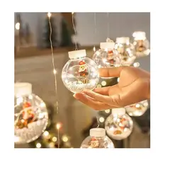 GENERICO - Cortina de Luces de Navidad LED Guirnalda Bolas de Navidad - Cálido