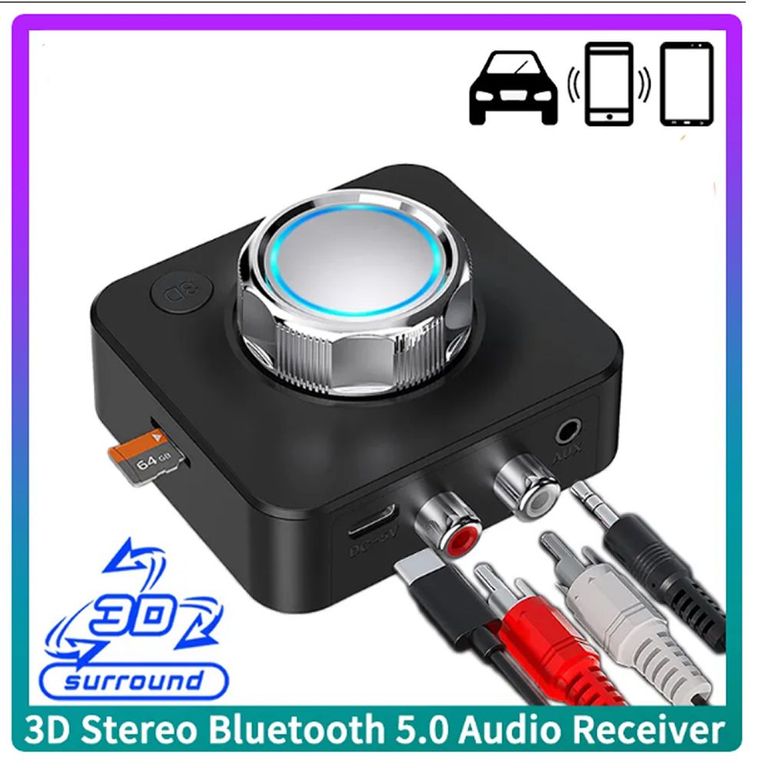 Adaptador Receptor de Audio Bluetooth 5.0 Inalámbrico 3D