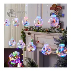 GENERICO - Luces Decoración Navidad Cortina Modelo Esfera Luz Led Multicolor