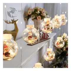 GENERICO - Luces de Navidad Led Guirnalda de Esferas Decoración Navidad Cálido