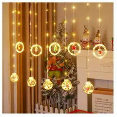 GENERICO - Cortina de Luces de Navidad LED Guirnalda Esferas de Navidad
