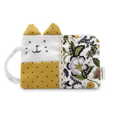 MUNAIQUI - Monedero Floral Kitty color Mostaza de lona algodonada