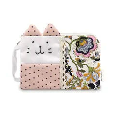 MUNAIQUI - Monedero Floral Kitty color Rosa de lona algodonada