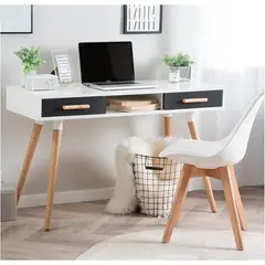 VENTITAS HOME - Escritorio Vintage Paula Blanco y Plomo