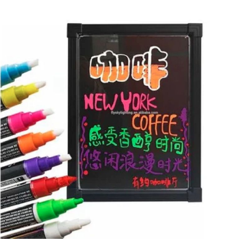 Pizarra Led 50×70 Cm Publicitaria Full Color + Caja de 8 plumones