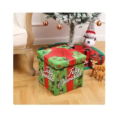 GENERICO - PUFF CAJA ORGANIZADORA NAVIDAD PAPA NOEL