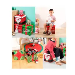 GENERICO - PUFF CAJA ORGANIZADORA NAVIDAD PAPA NOEL