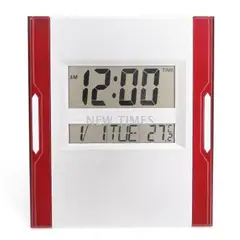 GENERICO - Reloj De Pared LCD con Calendario y Temperatura Ambiente