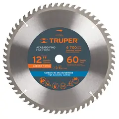 TRUPER - Disco de sierra para madera, 12 pulgadas, 60 dientes,