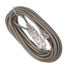 HOME LIGHT - Extension electrica vulcanizado 15 metros 3 tomas gris
