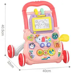 GENERICO - Caminador Musical Rosado Con Pizarra Mágica