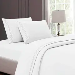 CASATEX - Juego de sabanas Queen size 100% algodón con bordado