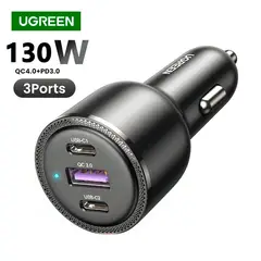 UGREEN - Cargador de auto 130w Carga rápida Usb Tipo C Pd3.0 Iphone 15
