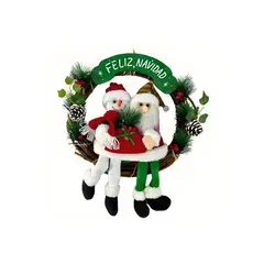 GENERICO - Coronas Navideñas Para Puertas con Música y Luz - Grande