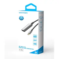 VENTION - Mini Adaptador 8k Usb-c DisplayPort 1.4 Dp Aluminio Nylon Original