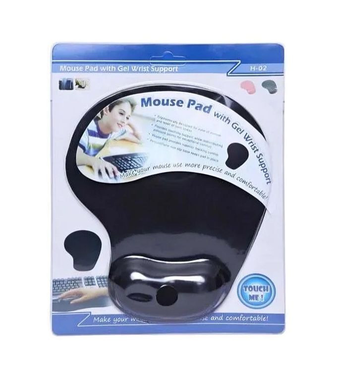 Pad Mouse Con Gel Con Descansador De Mano - Negro