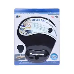 GENERICO - Pad Mouse Con Gel Con Descansador De Mano - Negro