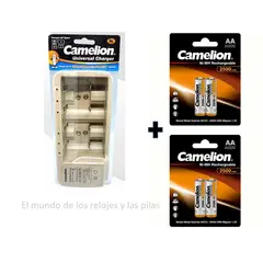 CAMELION - PACK CARGADOR UNIVERSAL BC-0906SM + 4 PILAS AA 2500mAh RECARGABLES