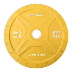 ULTIMATE FITNESS - Disco Olimpico Bumper Elite Hex 15 kg