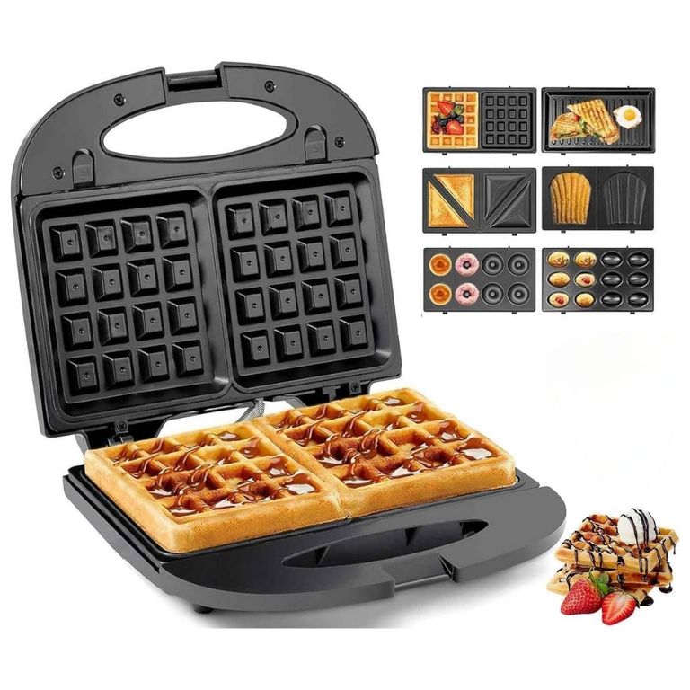 Máquina RAF Waflera Sandwichera Donuts Parrilla Donas 6 En 1 RAF R.541