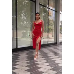 ALLEZ COLLECTION - Vestido Largo Raysa, con abertura, de fiesta