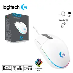 LOGITECH - MOUSE G203 - WHITE