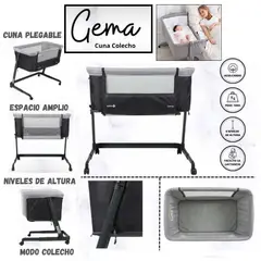 GENERICO - Cuna Colecho SAFETY GEMA con Rueda Negro
