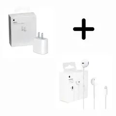 APPLE - Audifono Lightning y Cargador 20w - Original