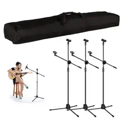 GENERICO - Funda Para 3 Pedestales De Microfono, resistente acolchada.