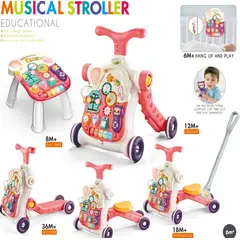 GENERICO - CAMINADOR MUSICAL MULTIFUNCIONAL ROSA 5 EN 1