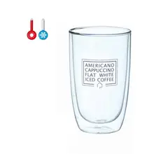 GENERICO - Vaso de doble pared en vidrio borosilicato 450 ml capuchino