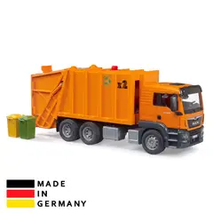 BRUDER - Juguete Camión Recolector Basurero Man Naranja 03760