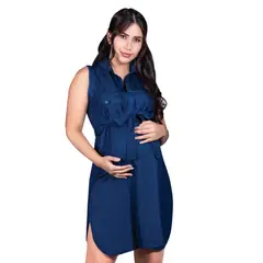 GENERICO - VESTIDO DE MATERNIDAD EMBARAZO HERA AZUL REY MOMMY GLAM