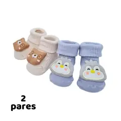 GENERICO - Medias 3D caritas para bebes 2 pares mod3