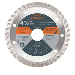 TRUPER - Disco de diamante de 4-12 disco para concreto porcelanato