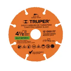 TRUPER - Disco de corte 4-12 multimaterial de carburo de tungsteno