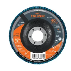 TRUPER - Disco flap polifan 4-12 laminado grano 40centro 78