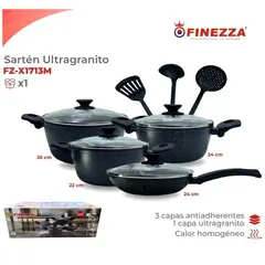 FINEZZA - SET DE OLLAS DE ULTRA GRANITO 11 PZAS FZ-X1713M