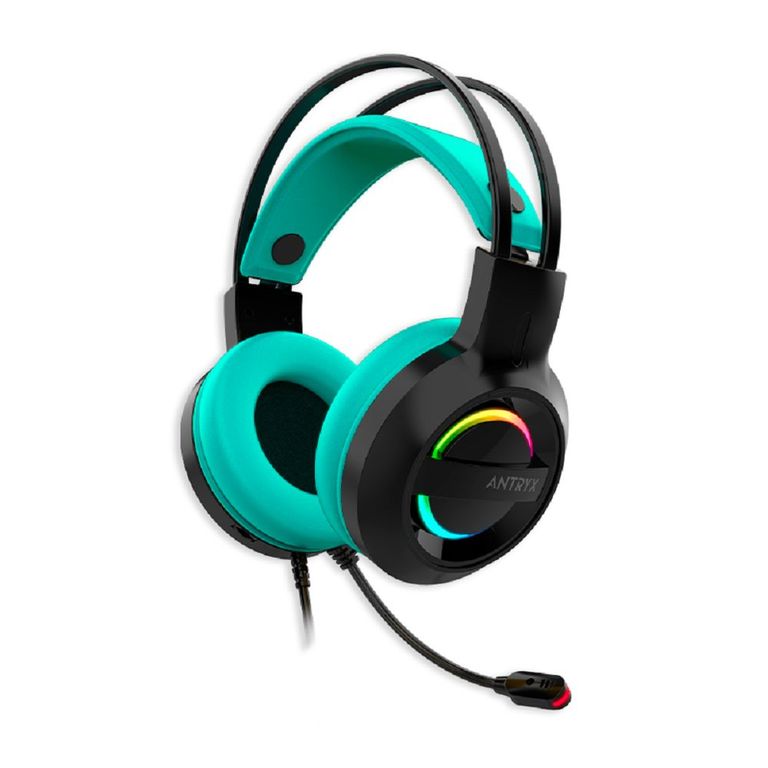 Audífono Gamer C/ Micrófono Iris-K Turquesa 7.1 Usb Agh-7100kte