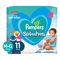 PAMPERS - Pañales para Piscina Splashers Talla M-G 11 un