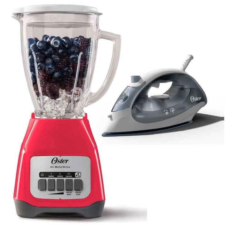 Combo Plancha Compacta y Licuadora de 2V con Pulsador Sandia