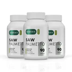NIBRAY - Pack 3 Frascos Saw Palmetto con Chancapiedra Vital