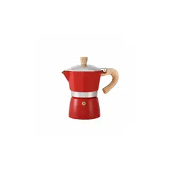 GENERICO - Cafetera Modelo Italiana 3 Tazas Roja