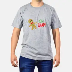 GENERICO - Polo Hombre manga corta diseño Galletita Navidad - Gris Melange