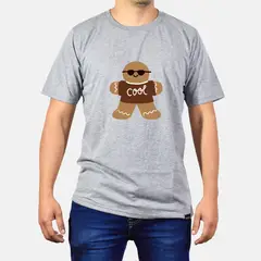 GENERICO - Polo Hombre manga corta diseño Galleta Cool - Gris Melange