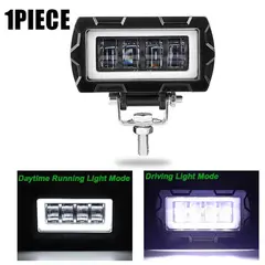 JET - Faro 8 Led Luz Blanco y Ambar con Ojo de Ángel 8D