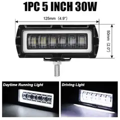 JET - Faro 12 Led Luz Blanco y Ambar con Ojo de Ãngel 9D