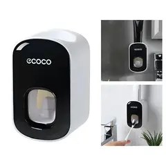 ELMEJORPRECIO - Dispensador De Pasta Dental A Presión Con Adhesivo Negro