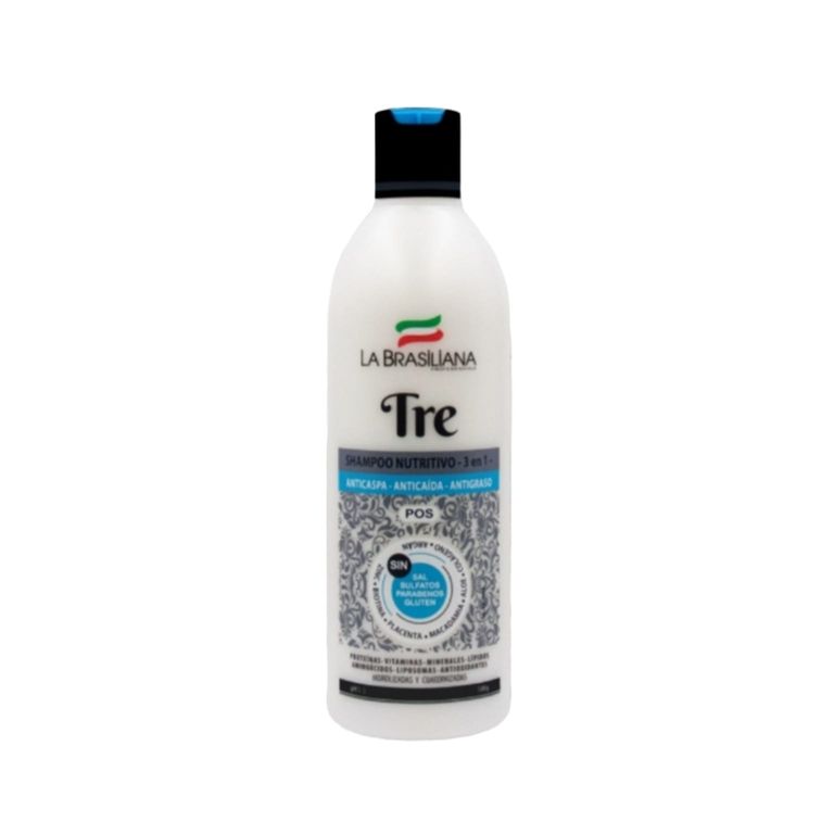 Shampoo Nutritivo TRE Anticaspa - Anticaida - Antigraso 500 ml Sin Sal